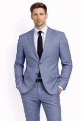                           Newsmen elasztikus slim öltöny - Kékesszürke Öltöny, mellény